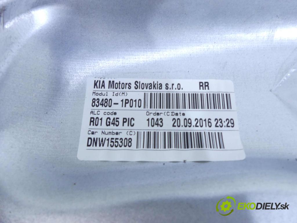 Kia Venga 1.6 16v 124 hp automatic 91,5 kW 1591 cm3 5- mechanismus stahování zadní pravý 83480-1P010