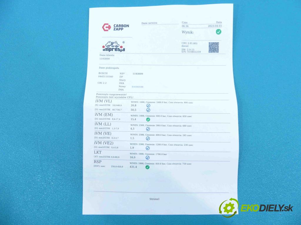 Peugeot 208 I 2012-2019 1.6 hdi 90 HP manual 66 kW 1560 cm3 5- vstrek 0445110340 (Vstrekovače)