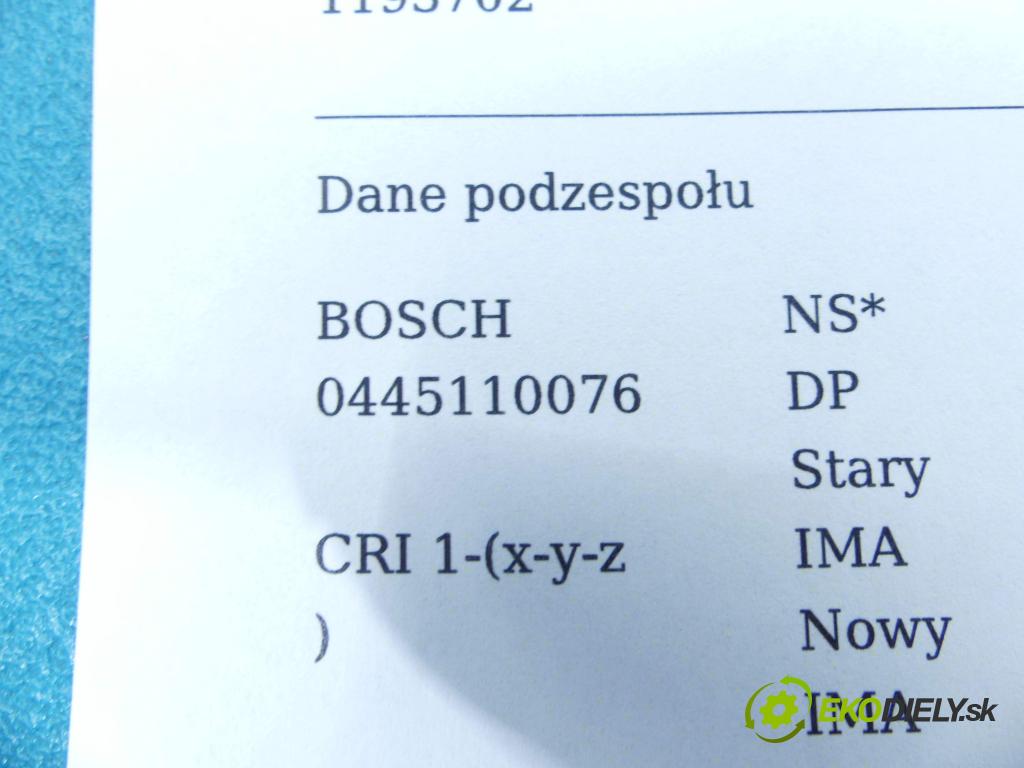 Peugeot 307 2.0 hdi 107 HP manual 79 kW 1997 cm3 5- vstrek 0445110076 (Vstrekovače)