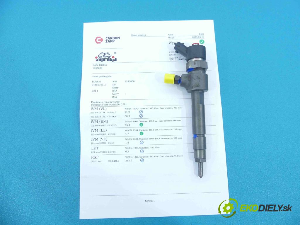 Alfa romeo 147 1.9 jtd 116 HP manual 85 kW 1910 cm3 5- vstrek 0445110119 (Vstrekovač paliva)