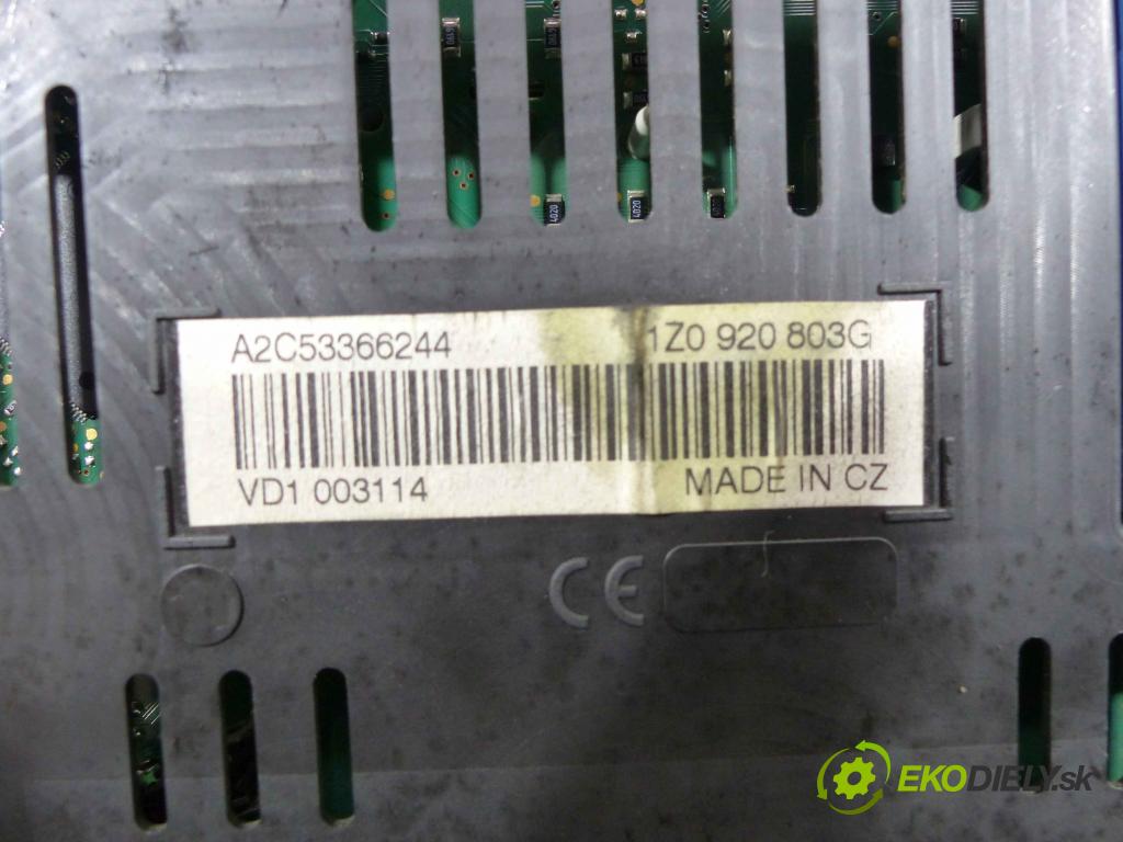 Skoda Octavia II 2004-2013 1.9 tdi 105 HP manual 77 kW 1896 cm3 5- prístrojovka/ budíky 1Z0920803G (Prístrojové dosky, displeje)