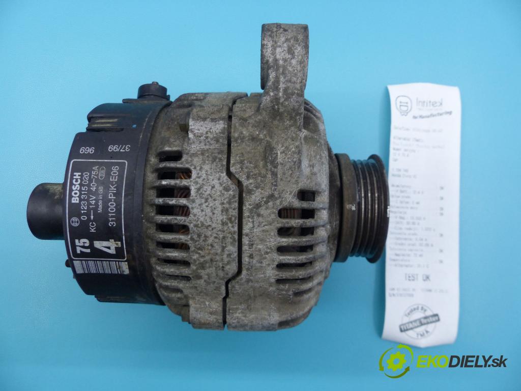 Honda Civic VI 1995-2001 1.4 16v 90 hp manual 66 kW 1396 cm3 5- Alternator 0123315020 (Alternátory)