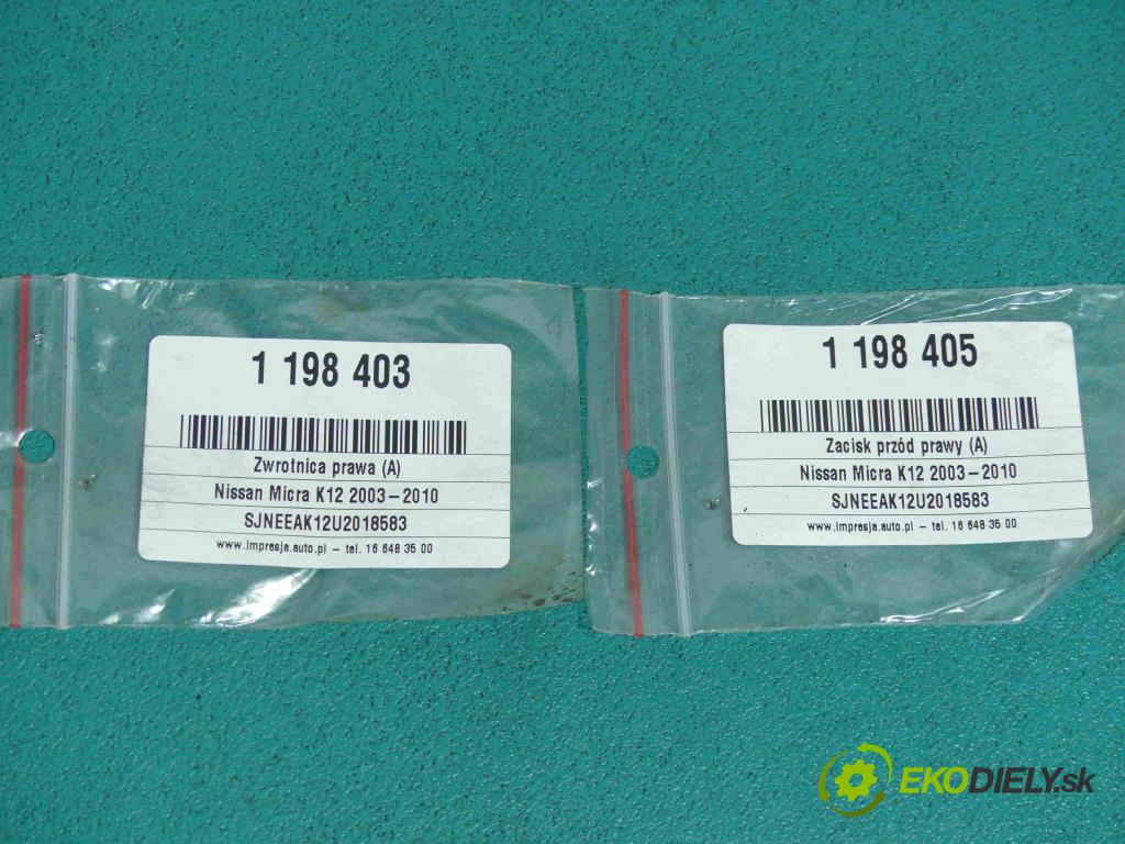 Nissan Micra K12 2003-2010 1.6 16v 110 HP manual 81 kW 1598 cm3 3- brzdič predné pravý  (Ostatné)