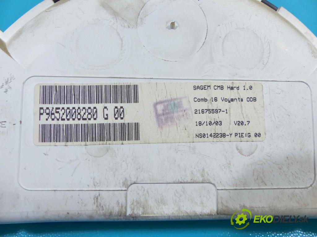 Citroen C3 2002-2009 1.6 hdi 109 HP manual 80 kW 1560 cm3 5- prístrojovka/ budíky 9652008280G (Prístrojové dosky, displeje)