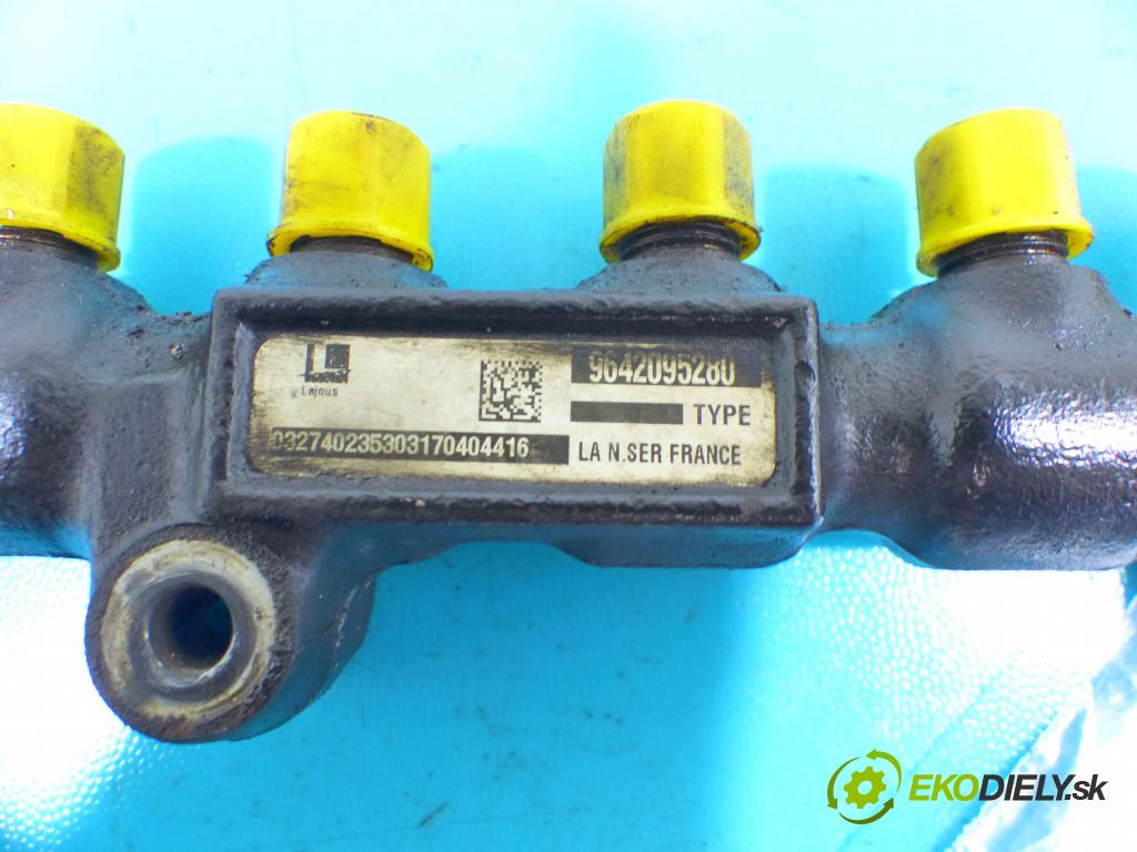 Citroen C3 2002-2009 1.6 hdi 109 HP manual 80 kW 1560 cm3 5- lišta vstrekovacia 9642095280 (Vstrekovacie lišty)