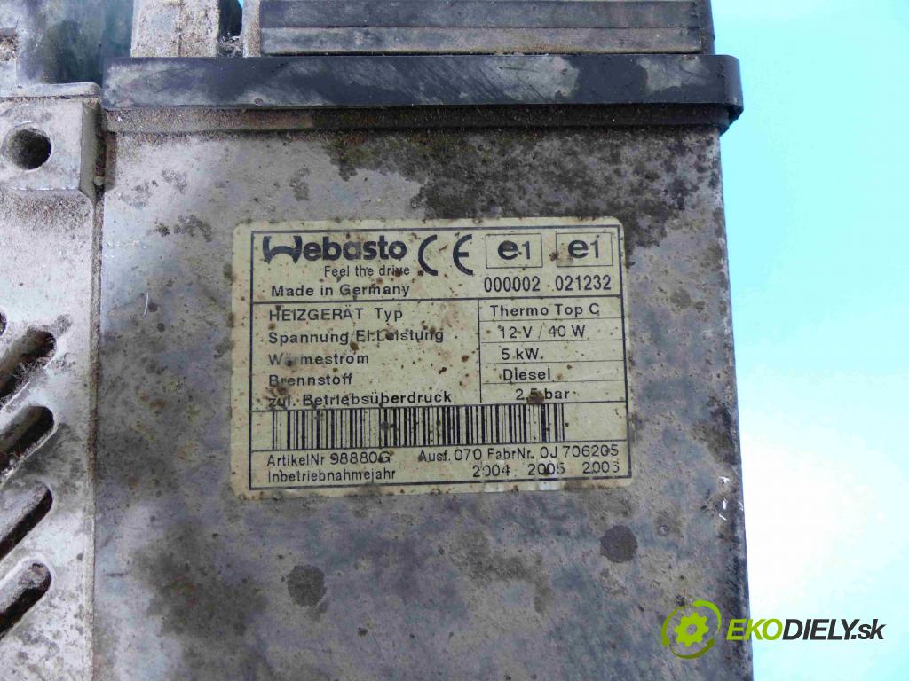 Peugeot 807 2002-2014 2.0 hdi 107 HP manual 79 kW 1997 cm3 5- Webasto 0J706205 (Webasto ohřívače)