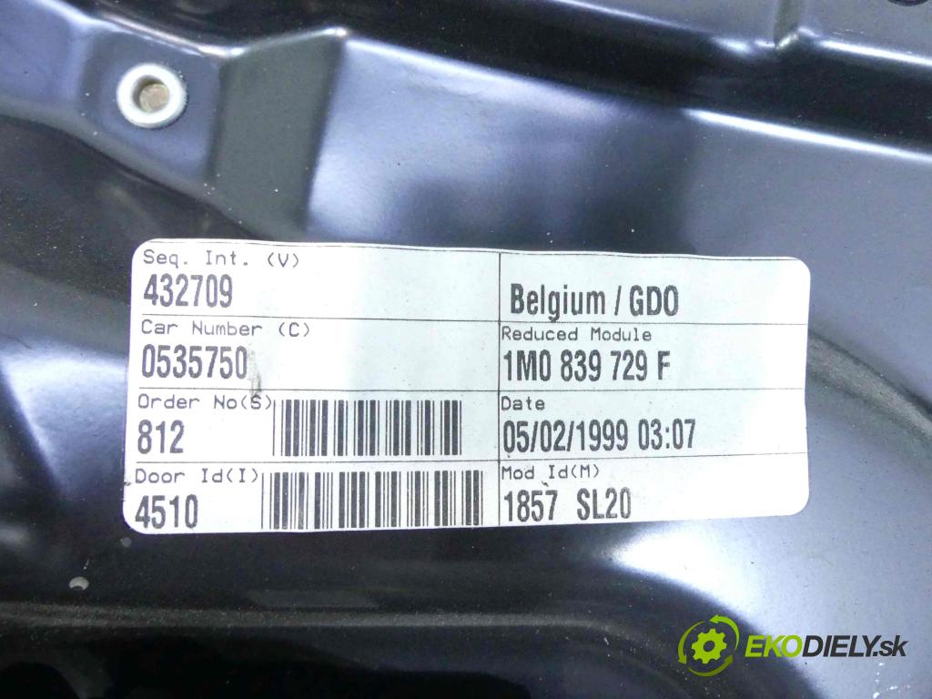 Seat Toledo II 1998-2004 2.3 20v 150 hp manual 110 kW 2324 cm3 4- mechanismus stahování zadní levý