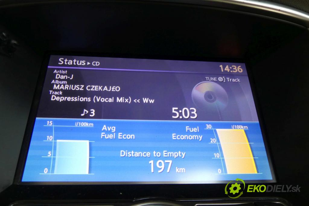 Infiniti FX II 2008-2017 3.0 D V6 238HP automatic 175 kW 2993 cm3 5- Zobrazit: 280911JA0E (Prístrojové dosky, displeje)
