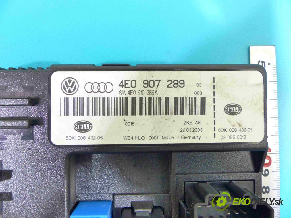 Audi A8 D3 2002-2009 3.7 V8 280KM: automatic 206 kW 3697 cm3 4- modul riadiaca jednotka 4E0907289 (Ostatné)