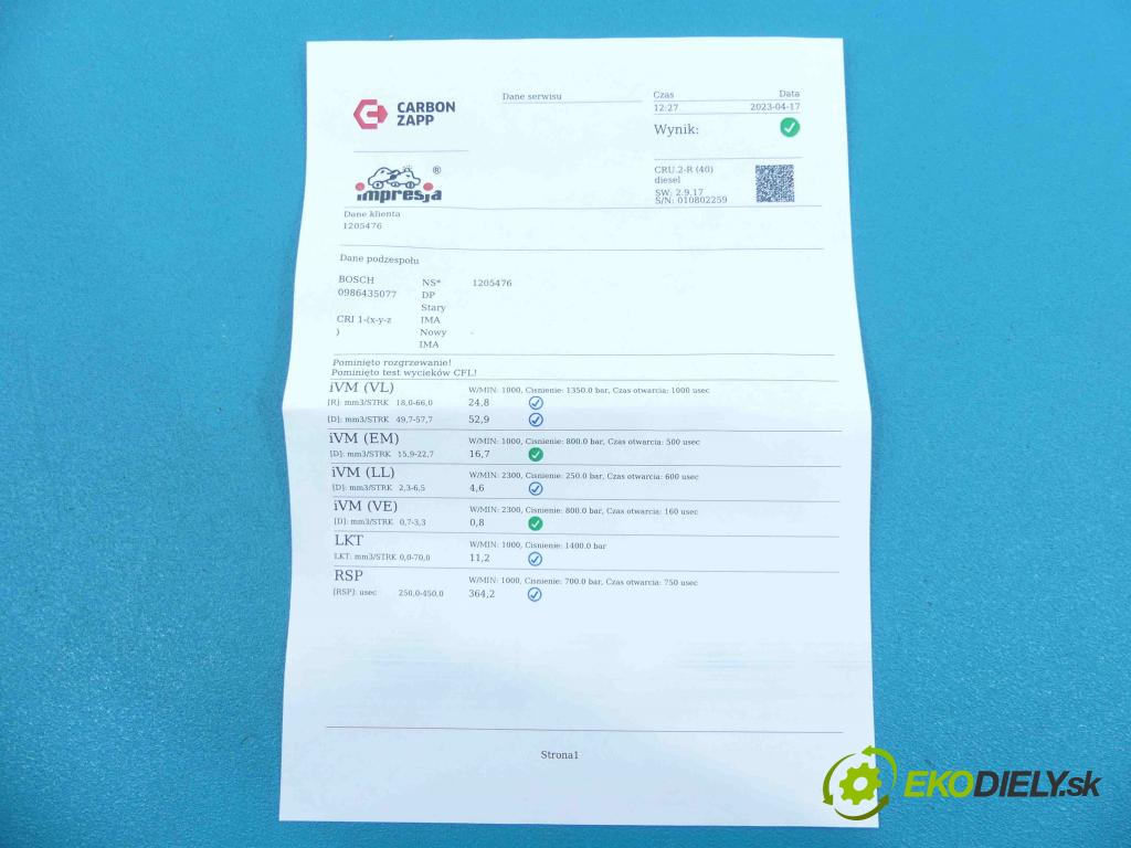 Peugeot 406 2.0 hdi 109 HP manual 80 kW 1999 cm3 5- vstrek 0986435077 (Vstrekovače)