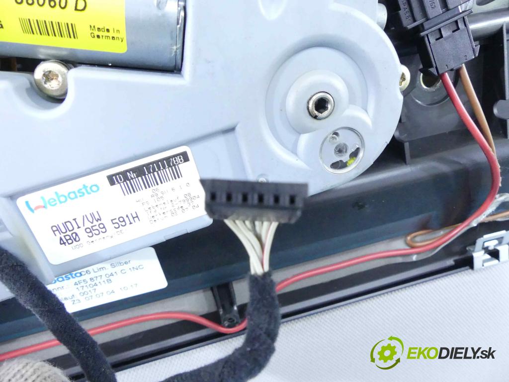 Audi A6 C6 2004-2011 3.0 tdi 224 hp automatic 165 kW 2967 cm3 4- Střešní okno: 4B0959591H (Okna karoserie)