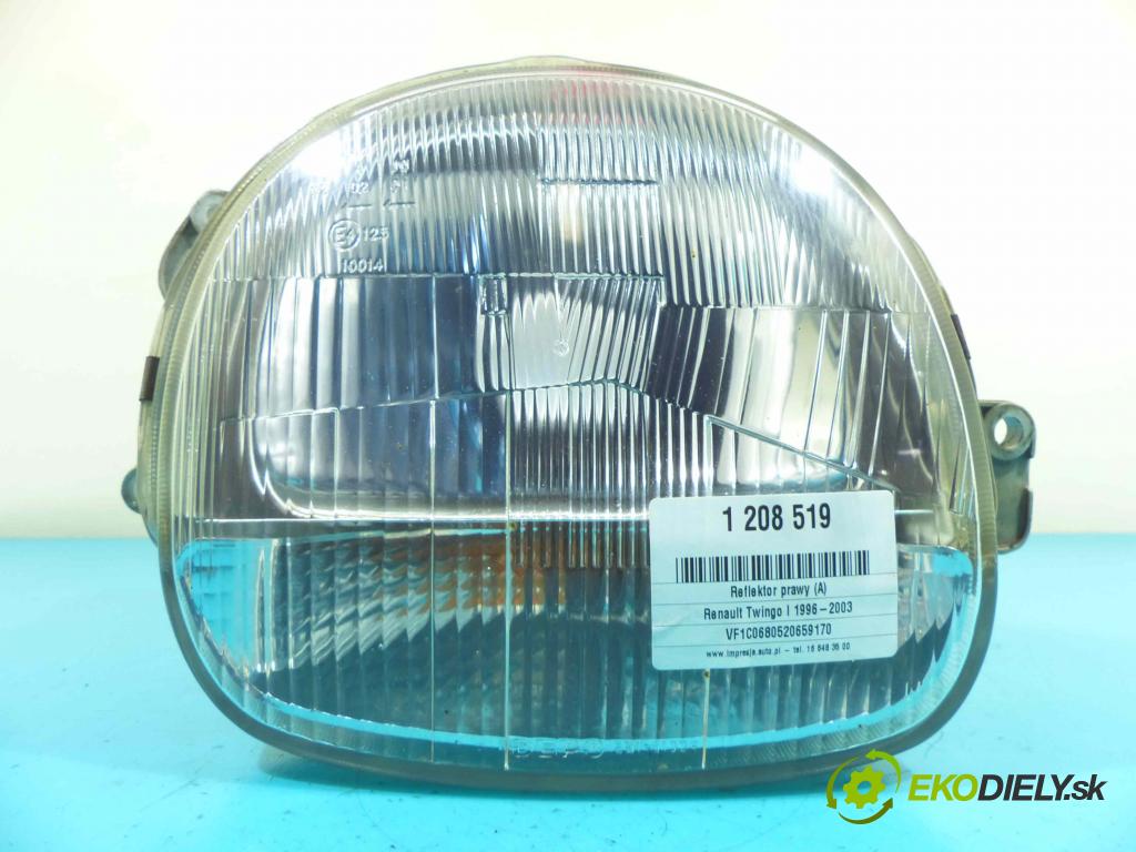 Renault Twingo I 1996-2003 1,2.0 58 HP manual 43 kW 1149 cm3 3- Reflektor: pravý  (Pravé)