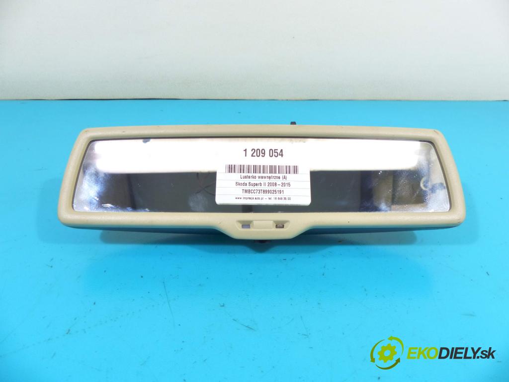 Skoda Superb II 2008-2015 3.6 V6 260 hp automatic 191 kW 3597 cm3 4- zpětné zrcátko vnitřní  (Světla vnitřní)
