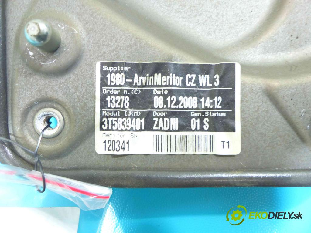 Skoda Superb II 2008-2015 3.6 V6 260 hp automatic 191 kW 3597 cm3 4- mechanismus stahování zadní levý 8K0959811