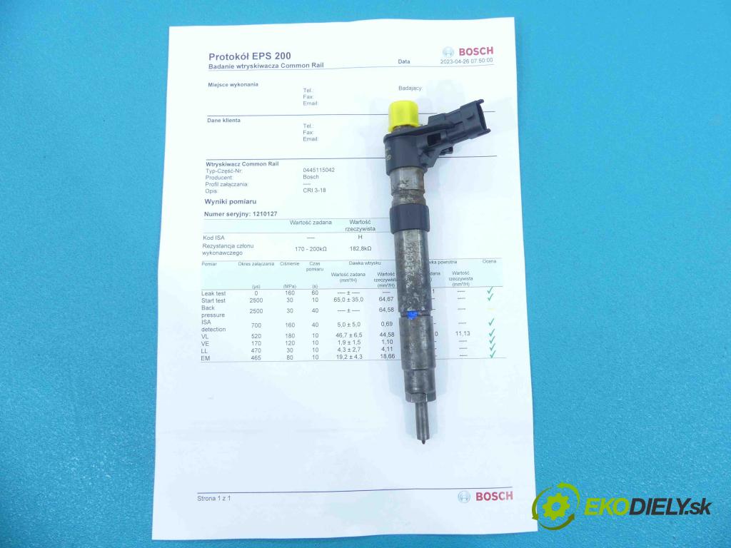 Land rover Freelander II 2006-2014 2.2 TD4 152KM manual 112 kW 2179 cm3 5- vstrek 0445115042 (Vstrekovače)