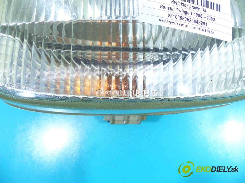 Renault Twingo I 1996-2003 1,2.0 58 HP manual 43 kW 1149 cm3 3- Reflektor: pravý  (Pravé)