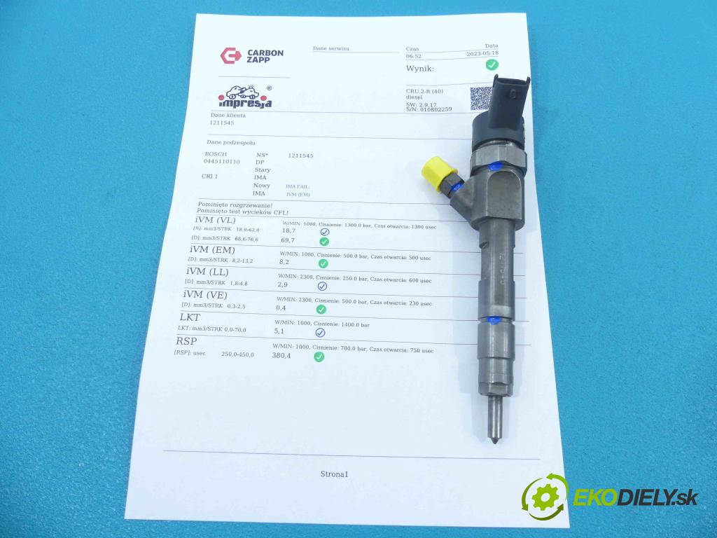 Renault Megane II 2003-2008 1.9 dci 120 HP manual 88 kW 1870 cm3 5- vstrek 0445110110A (Vstrekovače)