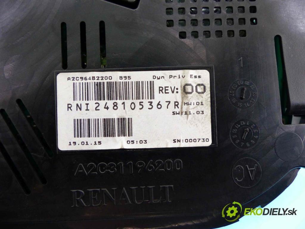 Renault Megane III 2008-2016 1.2 TCE: 132  HP manual 97 kW 1197 cm3 5- prístrojovka/ budíky A2C96482200 (Prístrojové dosky, displeje)