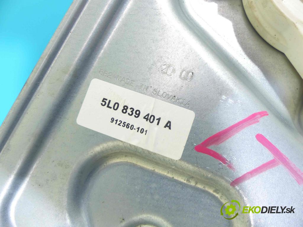 Skoda Yeti 2009-2012 1.8 TSI 160 hp manual 118 kW 1798 cm3 5- mechanismus stahování zadní levý 5L0959811