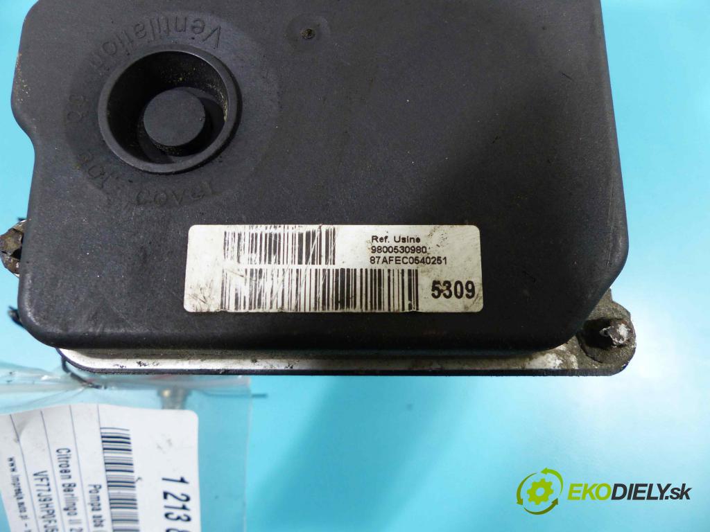 Citroen Berlingo II 2008-2018 1.6 hdi 92 hp manual 68 kW 1560 cm3 5- čerpadlo abs 0265252222 (Pumpy brzdové)