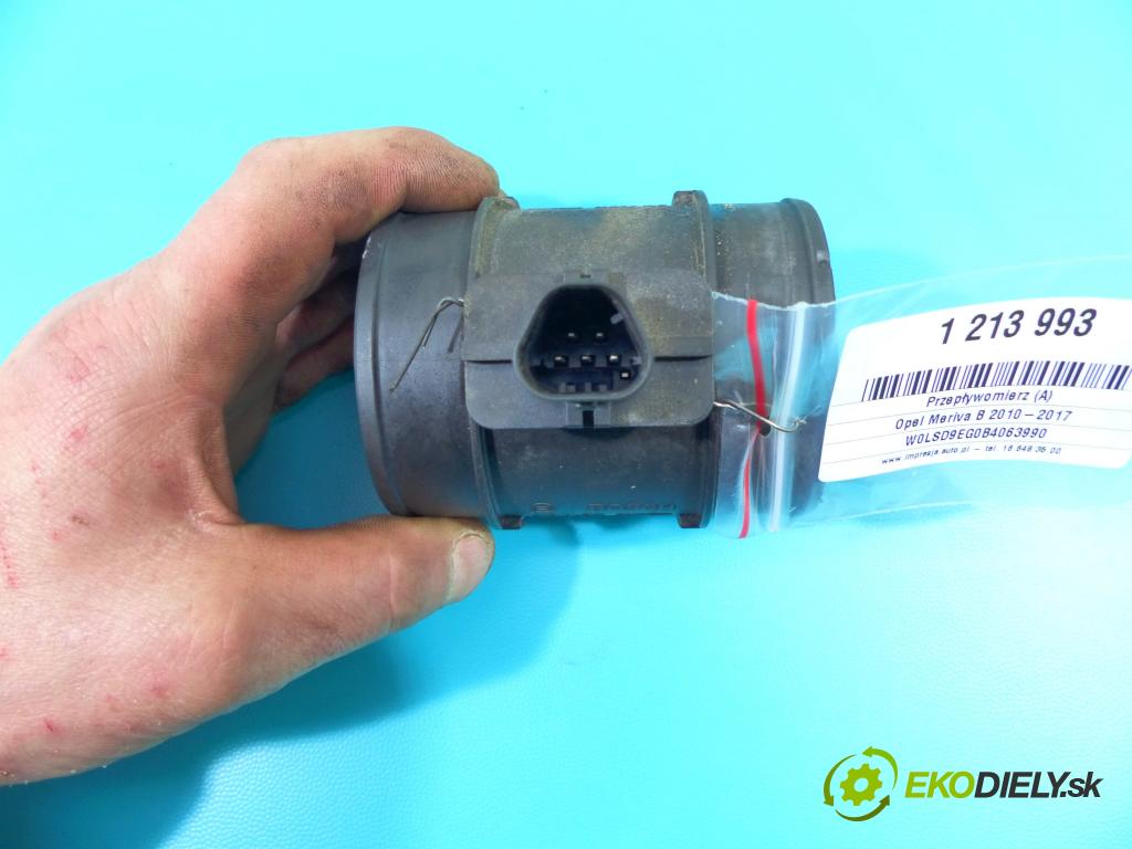 Opel Meriva B 2010-2017 1.7 cdti 110 HP manual 81 kW 1686 cm3 5- průtokoměr: 0281002940 (Váhy vzduchu)