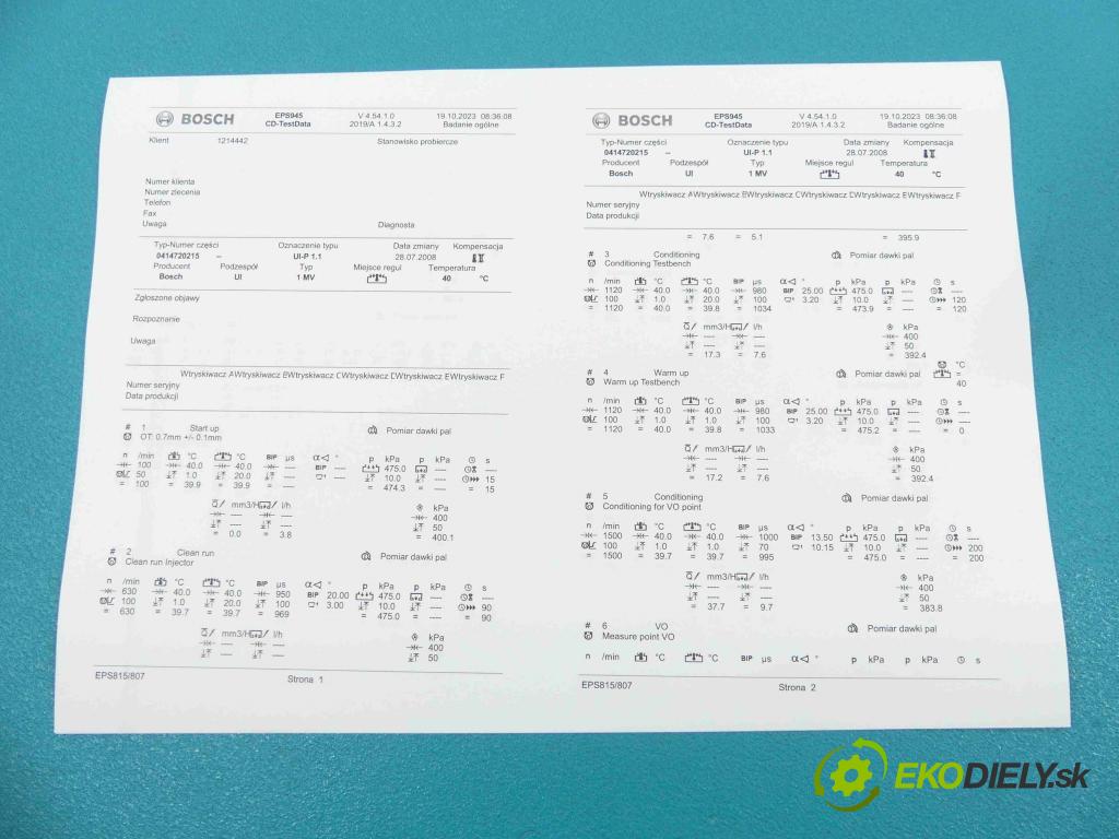 Vw Golf IV 1997-2003 1.9 tdi 101 HP manual 74 kW 1896 cm3 5- vstrekovacie čerpadlo 0414720215 (Vstrekovače)