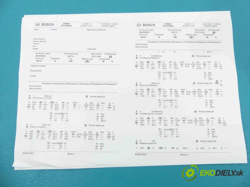 Vw Golf IV 1997-2003 1.9 tdi 101 HP manual 74 kW 1896 cm3 5- vstrekovacie čerpadlo 0414720215 (Vstrekovače)