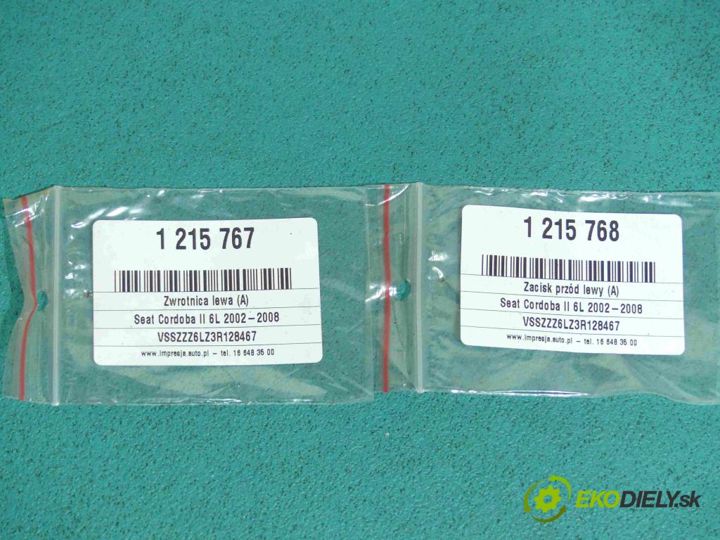 Seat Cordoba II 6L 2002-2008 1.4 16v 75 HP manual 55 kW 1390 cm3 4- brzdič predné ľavý  (Ostatné)