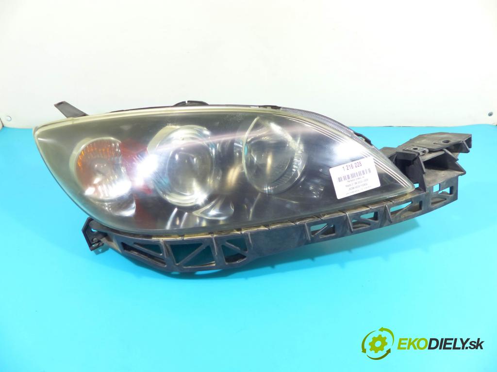 Mazda 3 I BK 2003-2009 1.6 16v 105 HP manual 77 kW 1598 cm3 5- Reflektor: pravý  (Pravé)