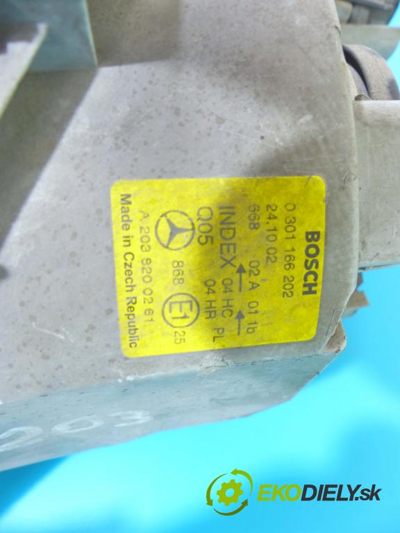 Mercedes C W203 2000-2007 2.0 129 HP manual 95 kW 1998 cm3 4- Reflektor: pravý 0301166202 (Pravé)