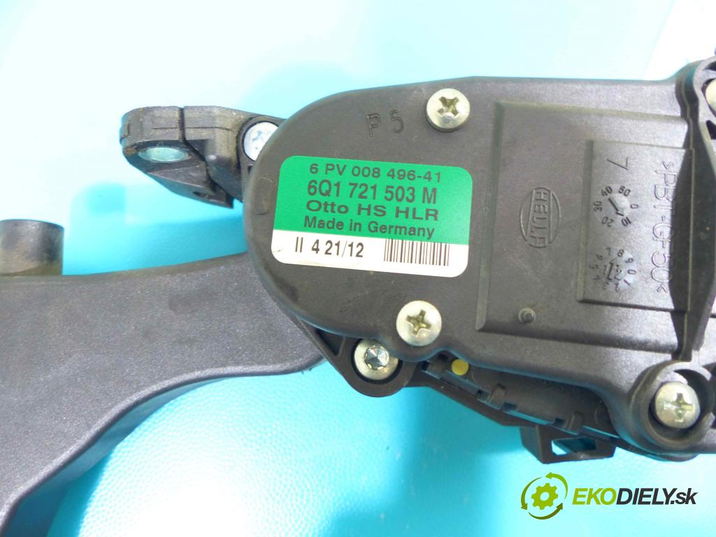 Seat Ibiza IV 6J 2008-2017 1.6 tdi 90 HP manual 66 kW 1598 cm3 5- pedále 6Q1721503M (Pedále)