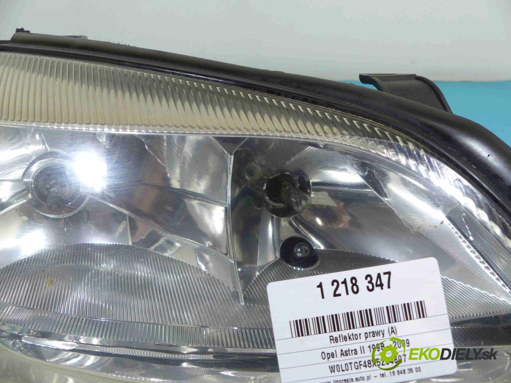 Opel Astra II 1998-2009 2.0 dtl 82 HP manual 60 kW 1995 cm3 5- Reflektor: pravý  (Pravé)