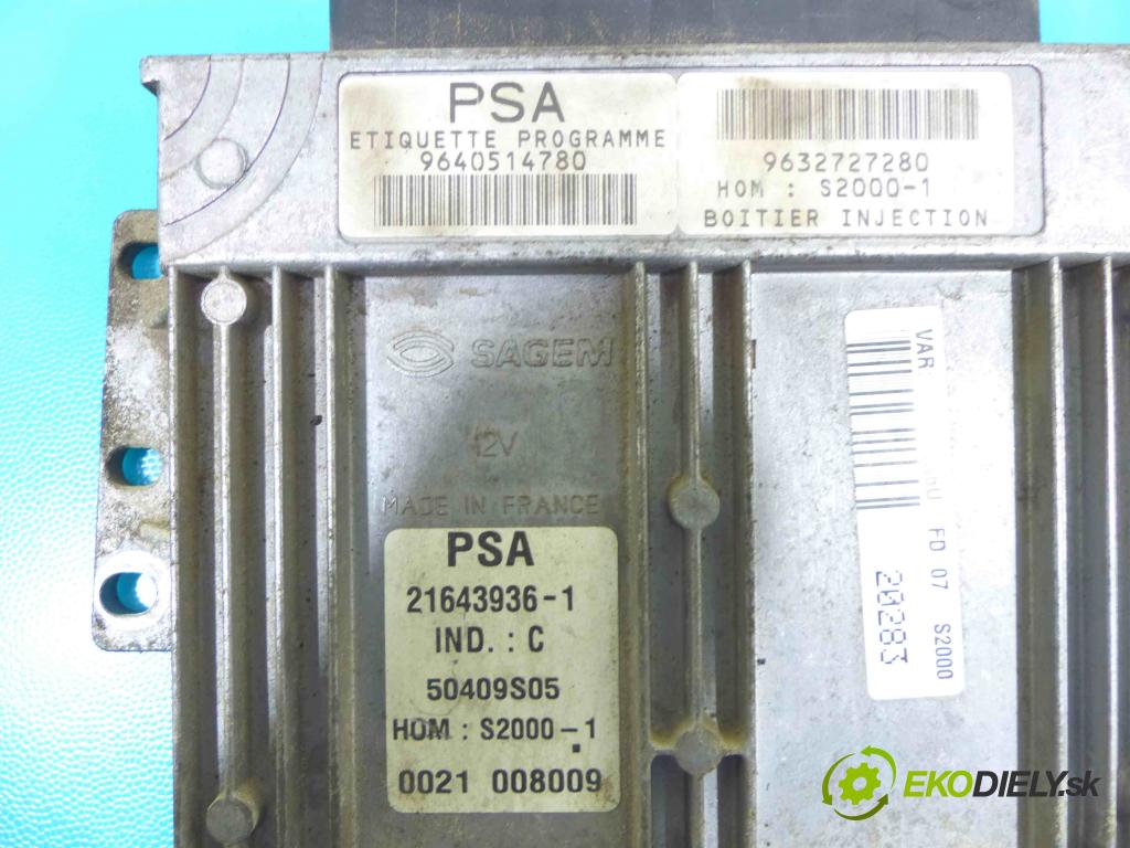 Citroen Xsara Picasso 1,8.0 16v 116 HP manual 85 kW 1749 cm3 5- Jednotka riadiaca 9640514780