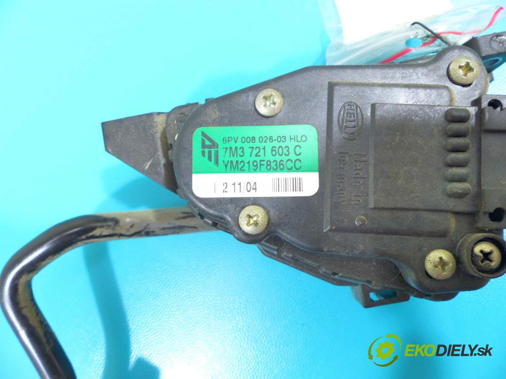 Seat Alhambra I 1996-2010 1.8 T 150 HP manual 110 kW 1781 cm3 5- pedále 7M3721603C (Pedále)