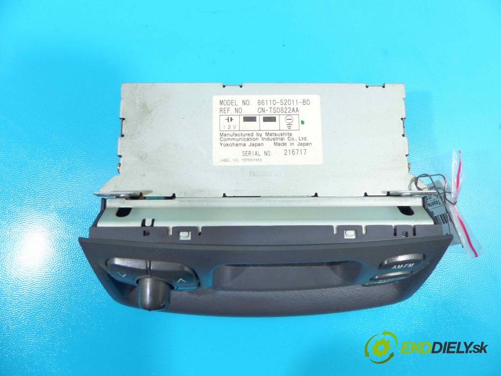 Toyota Yaris I 1999-2005 1.0 vvti 68 HP manual 50 kW 998 cm3 3- Zobrazit: 86110-52011-B0 (Prístrojové dosky, displeje)