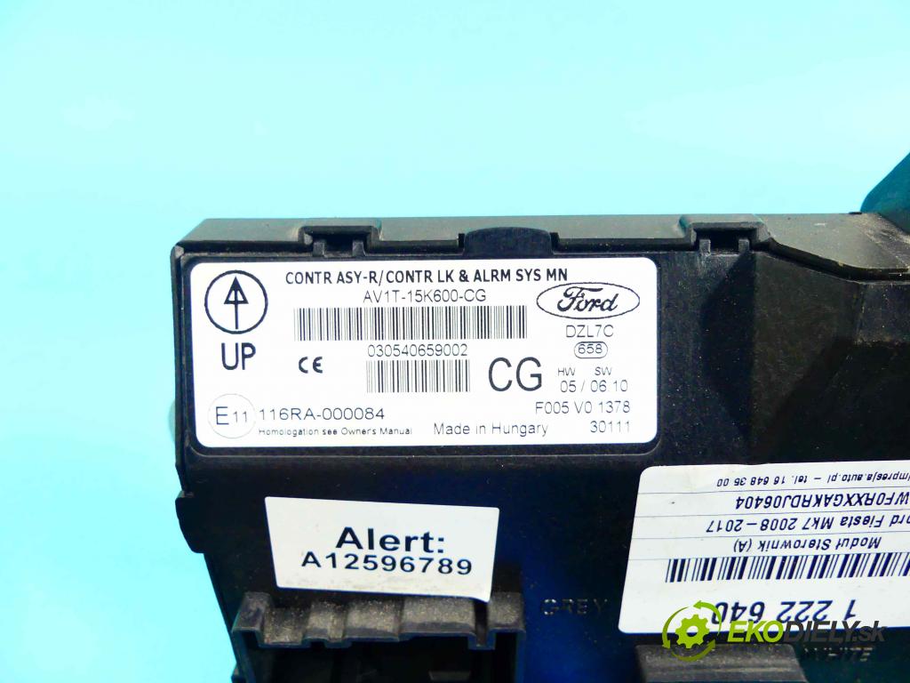 Ford Fiesta Mk7 2008-2017 1.5 tdci 75 HP manual 55 kW 1499 cm3 3- modul riadiaca jednotka AV1T-15K600-CG (Ostatné)