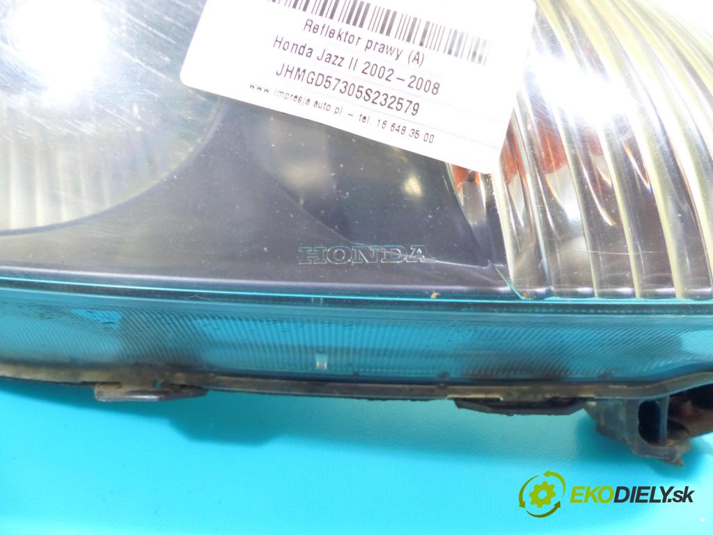Honda Jazz II 2002-2008 1.2 77 HP manual 57 kW 1246 cm3 5- Reflektor: pravý  (Pravé)