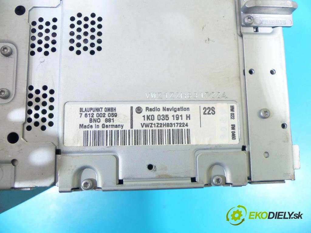 Vw Passat B6 2005-2010 2.0 tdi 140 HP manual 103 kW 1968 cm3 5- Radio továreň: 1K0035191H