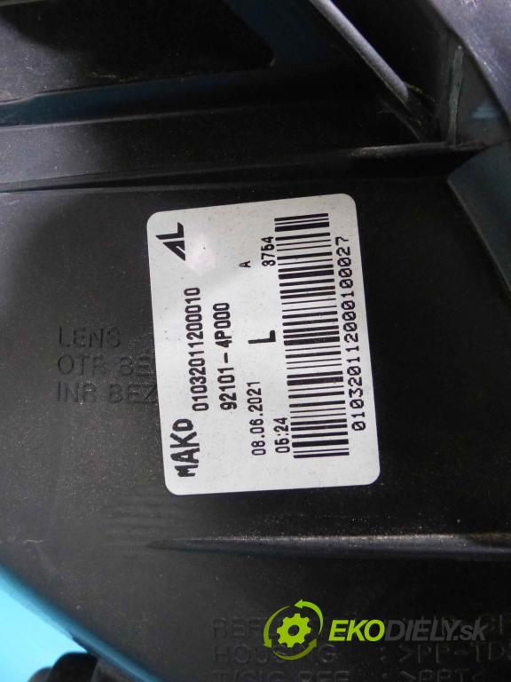 Hyundai I20 I 2008-2014 1.2 16v 77 HP manual 57 kW 1248 cm3 3- Reflektor: ľavý 92101-4P000 (Ostatné)