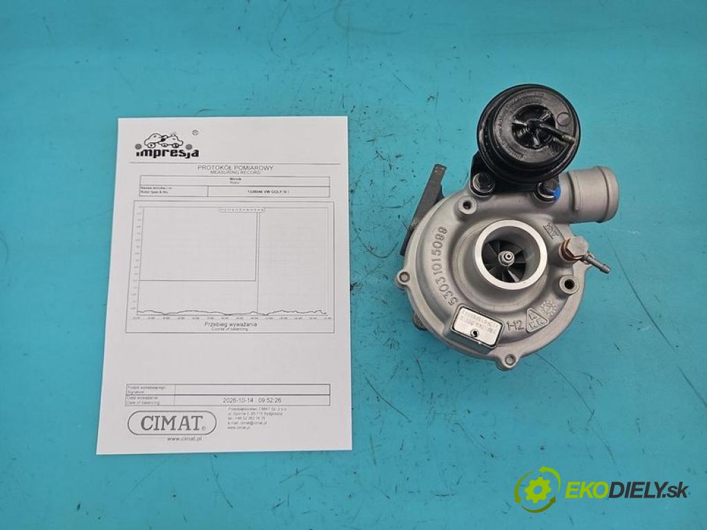 Vw Golf IV 1997-2003 1.9 tdi 90 hp manual 66 kW 1896 cm3 3- Turbodmychadlo repasováno K03-015