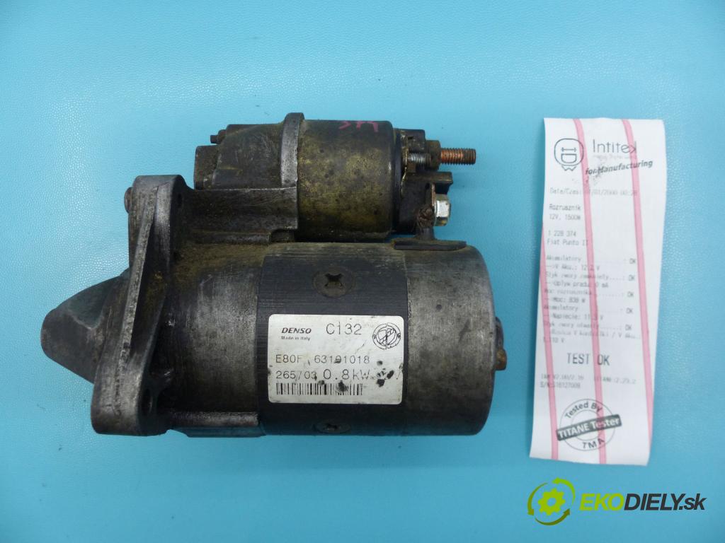 Fiat Punto II 1999-2010 1.2 60 HP manual 44 kW 1242 cm3 5- štartér 63101018 (Štartéry)
