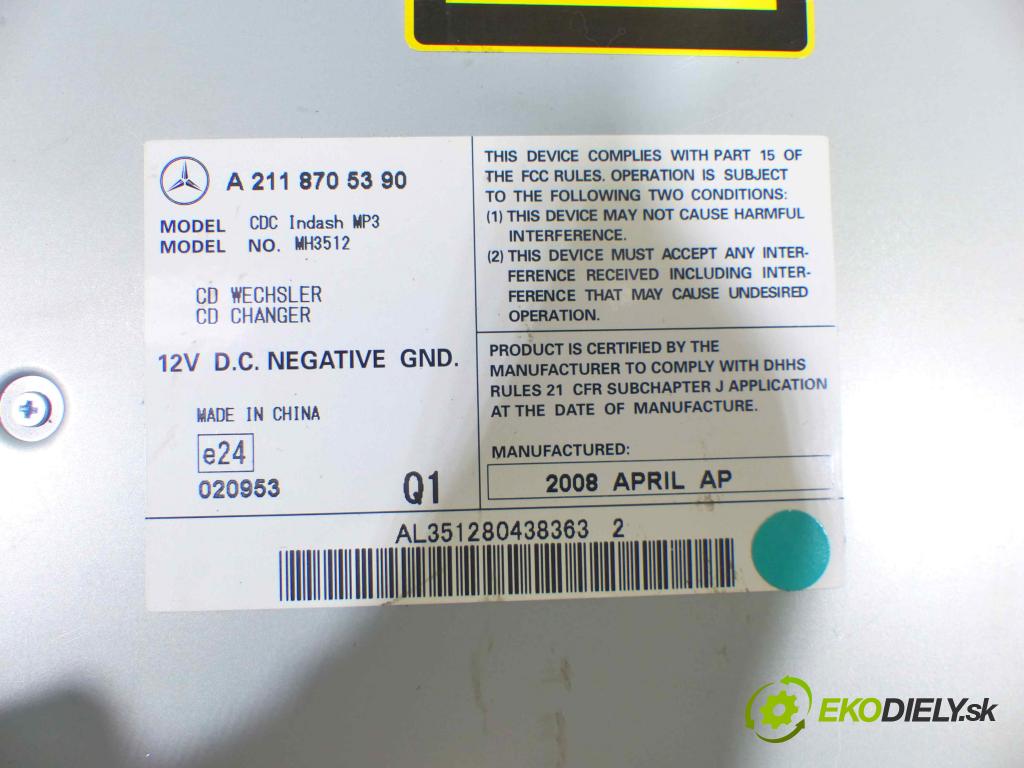 Mercedes GL I X164  2006-2012 4.0 CDI 306KM automatic 225 kW 3996 cm3 5- Menič: cd A2118705390 (CD meniče)