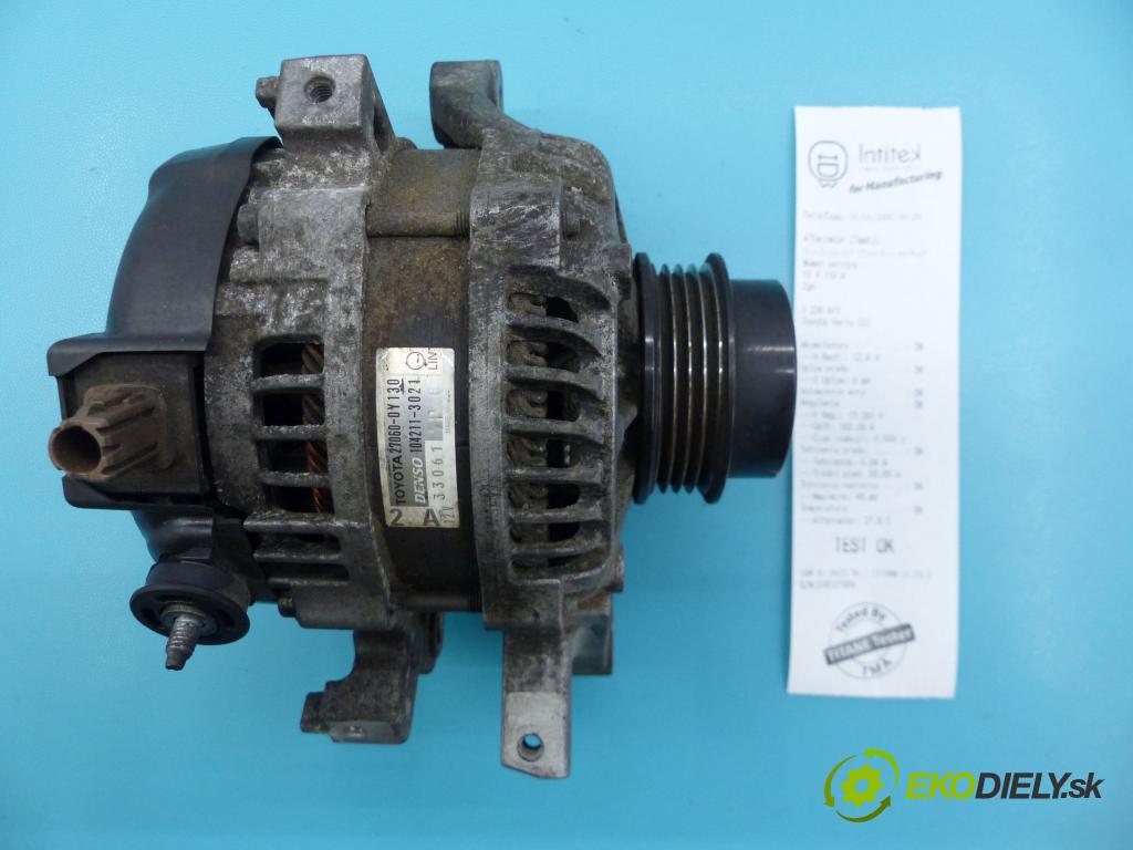 Toyota Yaris III 2011-2020 1.3 vvti 99 hp manual 73 kW 1329 cm3 5- Alternator 27060-0Y130 (Alternátory)