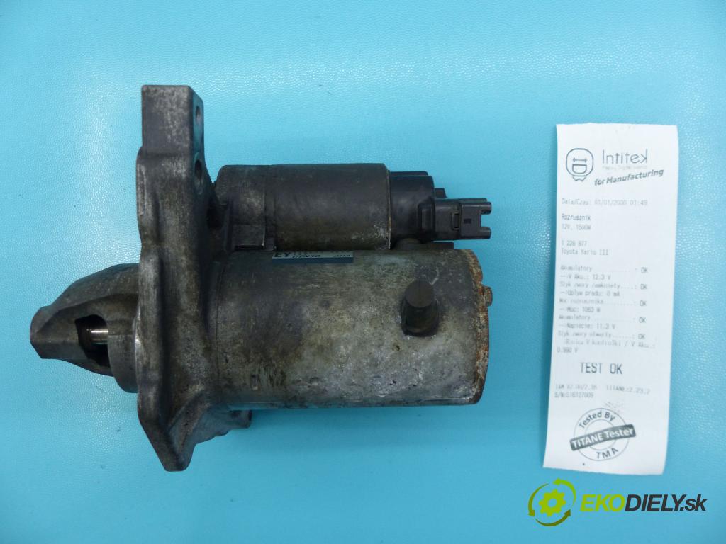 Toyota Yaris III 2011-2020 1.3 vvti 99 HP manual 73 kW 1329 cm3 5- štartér 28100-0Y101 (Štartéry)