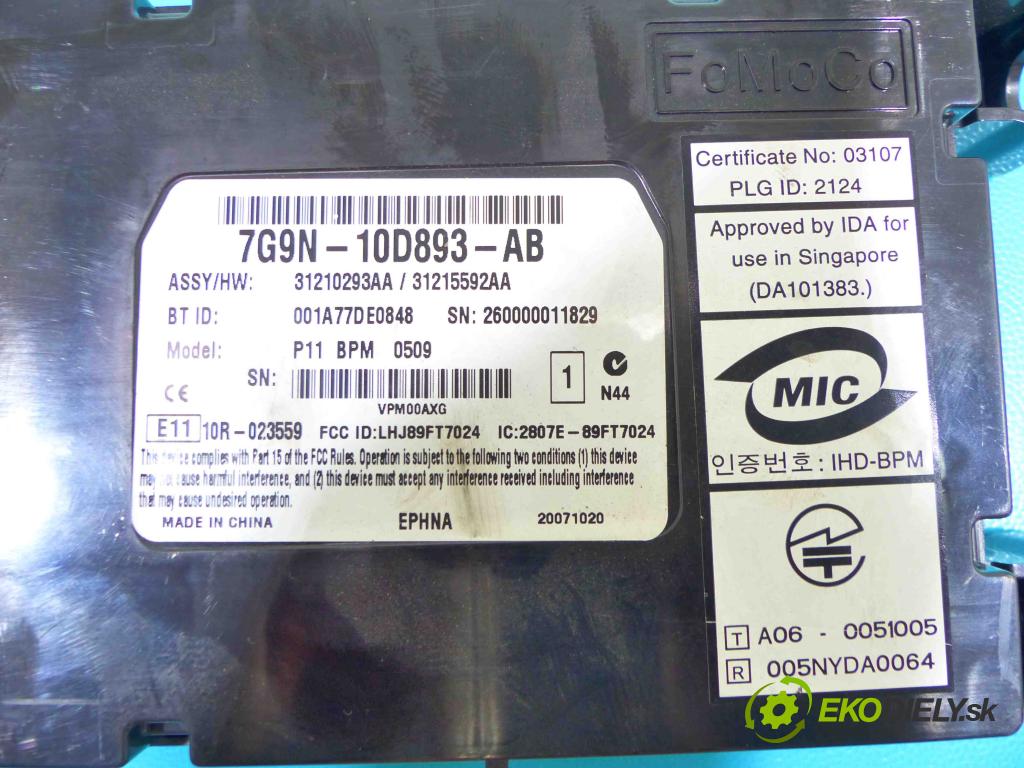 Volvo S80 II 2006-2016 2.0d 136 HP manual 100 kW 1997 cm3 4- modul riadiaca jednotka 7G9N-10D893-AB (Ostatné)