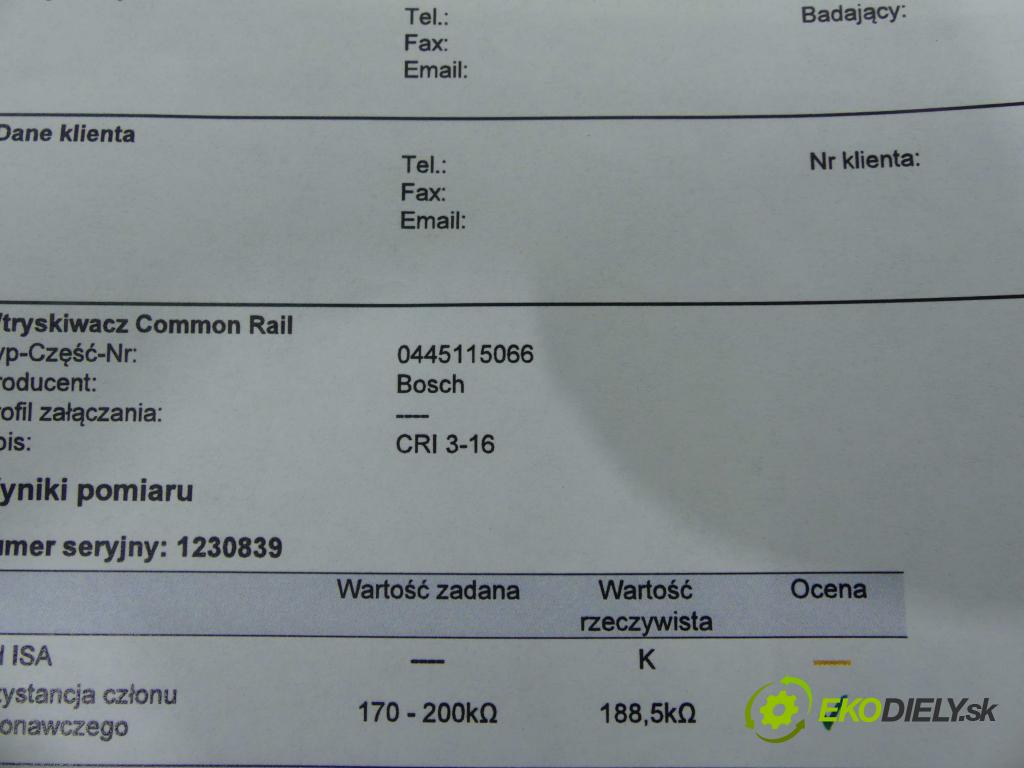 Mercedes GL I X164  2006-2012 4.0 CDI 306KM automatic 225 kW 3996 cm3 5- vstrek 0445115066 (Vstrekovače)