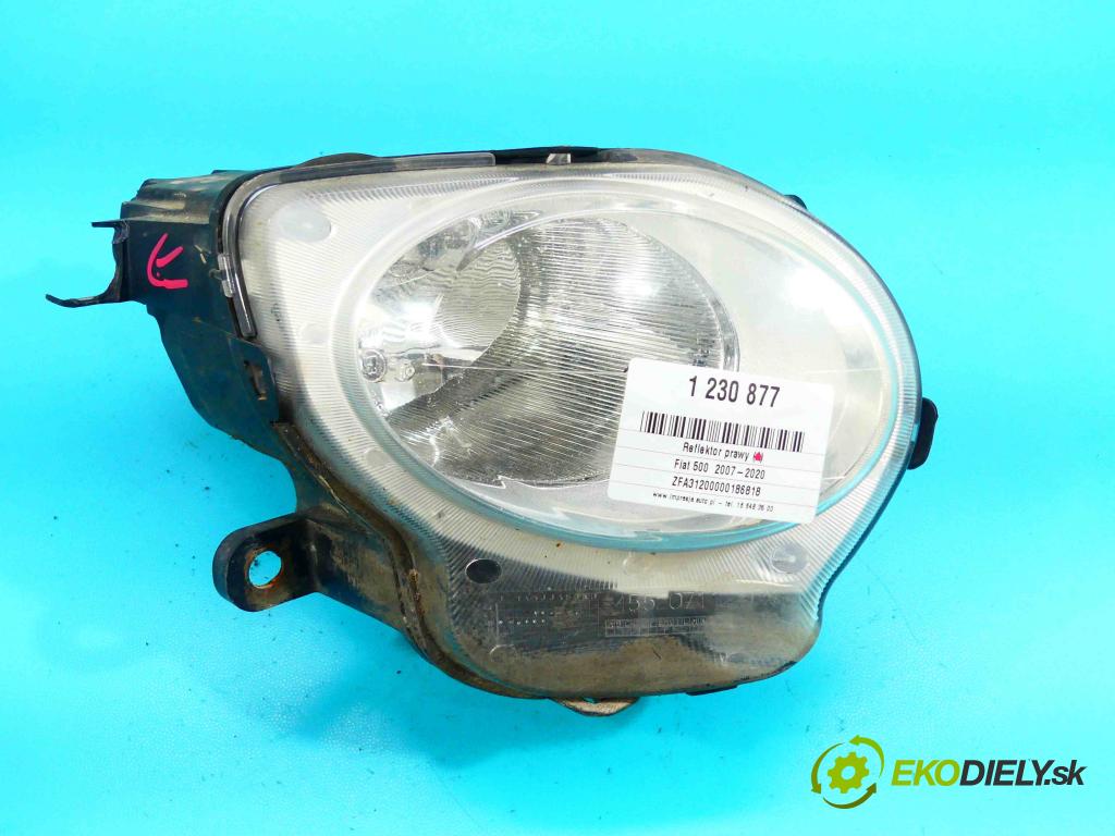 Fiat 500 2007-2020 1.2 69KM manual 51 kW 1242 cm3 3- Reflektor: pravý  (Pravé)