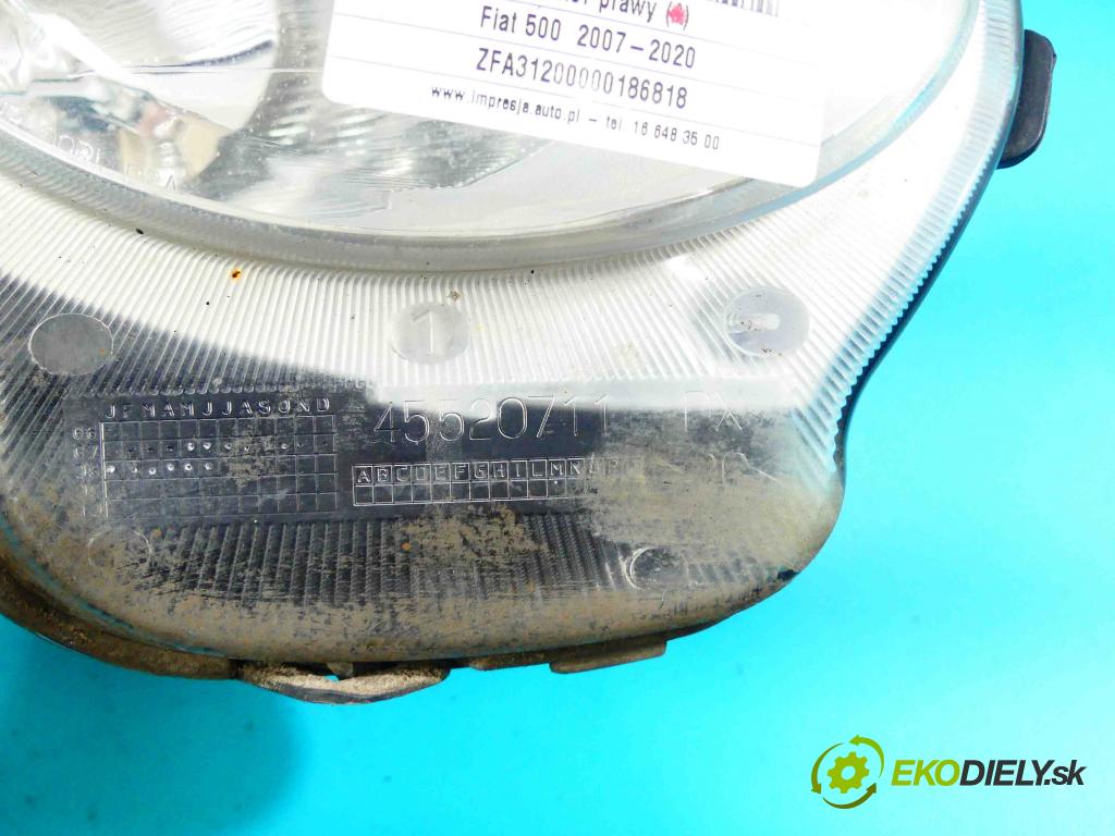 Fiat 500 2007-2020 1.2 69KM manual 51 kW 1242 cm3 3- Reflektor: pravý  (Pravé)