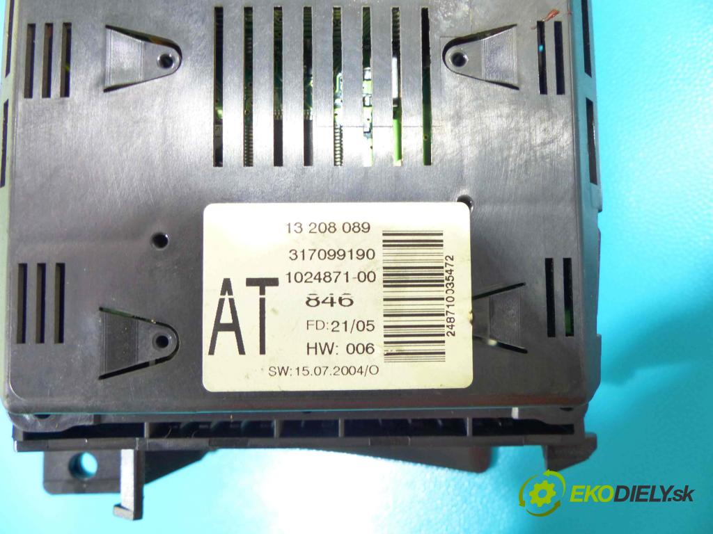 Opel Astra III 2004-2014 1.9 cdti 120 HP manual 88 kW 1910 cm3 5- Zobrazit: 13208089 (Prístrojové dosky, displeje)