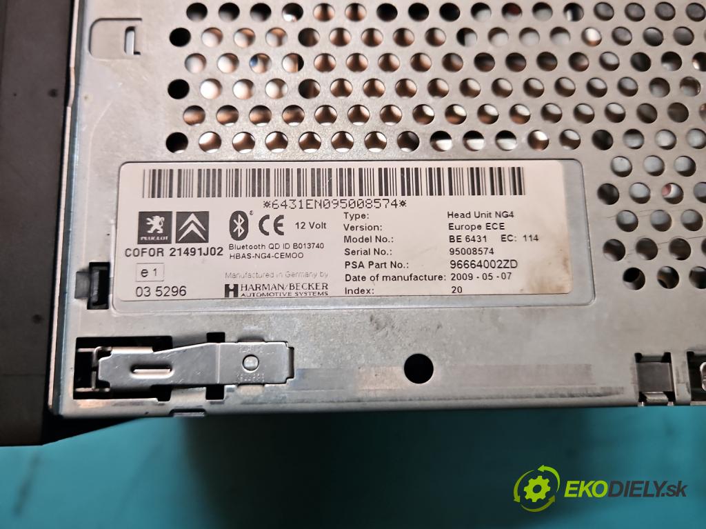 Citroen C5 II 2008-2017 2.0 hdi 136 HP automatic 100 kW 1997 cm3 5- Radio originál 96664002ZD